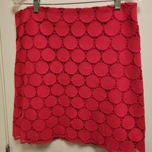 Boden Bright Red Crochet Circle Mini Skirt